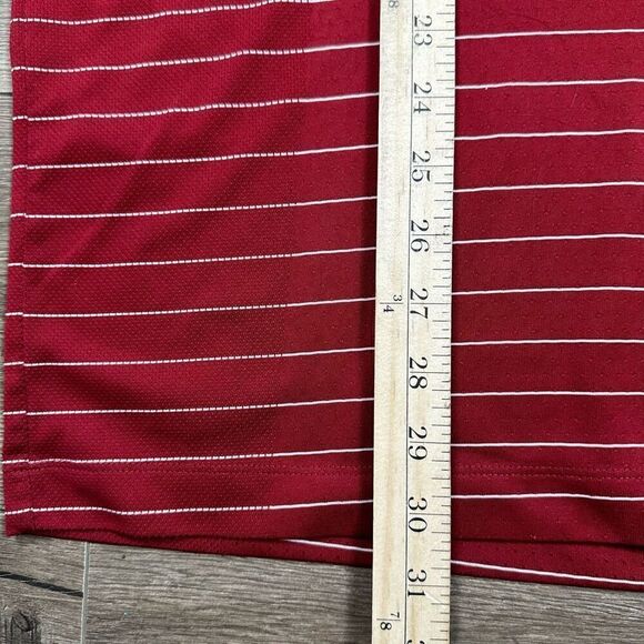 Nike Golf Men’s Size Large Golf Polo Shirt Red Striped Athletic Stretch Dri Fit - Picture 5 of 6